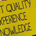 Quality, experience, and knowledge emphasized on a yellow background, reflecting Carmine's Plumbing, Heating & Air Conditioning's commitment to reliable HVAC services.